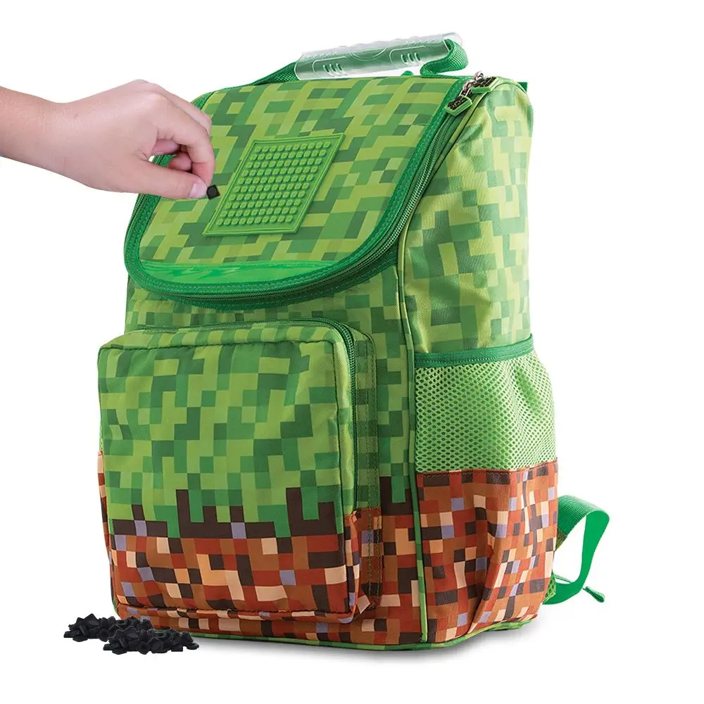 Pixie Crew Školská aktovka Minecraft zeleno-hnedá